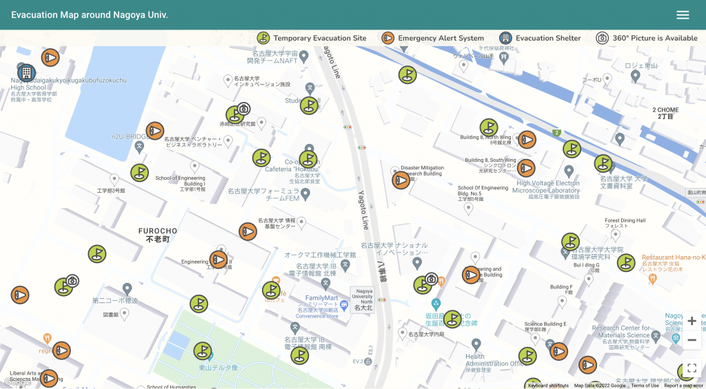 screenshot of evacuation map